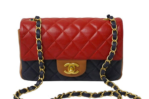 CHANEL シャネル ショルダーバッグ マトラッセチェーンショルダー カーフスキン マルチカラー 21番台 ゴールド金具 美品 中古 61002