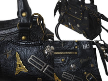Load image into Gallery viewer, BALENCIAGA バレンシアガ ネオクラシックミニ ２WAYハンドバッグ 1000スト 693913 レザー ブラック ゴールド金具 美品 中古 61014