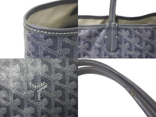 画像をギャラリービューアに読み込む, GOYARD ゴヤール サンルイPM トートバッグ ヘリンボーン ポーチ付き PVC グレー シルバー金具 良品 中古 61015