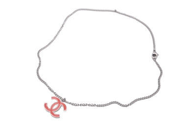 CHANEL シャネル ネックレス チョーカー ココマーク 04 P フランス製 オレンジ シルバー 美品 中古 61020