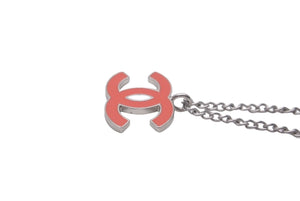 CHANEL シャネル ネックレス チョーカー ココマーク 04 P フランス製 オレンジ シルバー 美品 中古 61020