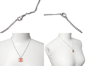 CHANEL シャネル ネックレス チョーカー ココマーク 04 P フランス製 オレンジ シルバー 美品 中古 61020