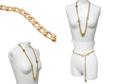 Load image into Gallery viewer, CHANEL シャネル チェーンベルト GP ココマーク ロゴ コイン レディース ゴールド金具 美品 中古 61024