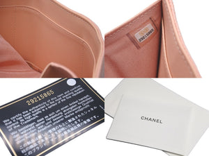 CHANEL シャネル ボーイシャネル 三つ折り財布 ピンク キャビアスキン 29番台 ココマーク ウォレット 小物 ロゴ 美品 中古 61025
