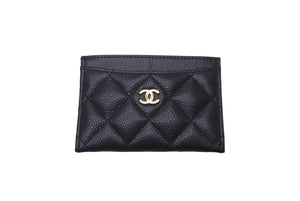 新品同様 CHANEL シャネル マトラッセ カードケース キャビアスキン ブラック ランダム番台 小物 ロゴ ココマーク 中古 61026