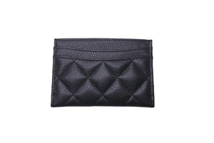 新品同様 CHANEL シャネル マトラッセ カードケース キャビアスキン ブラック ランダム番台 小物 ロゴ ココマーク 中古 61026