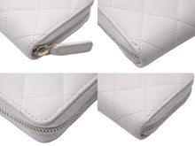Load image into Gallery viewer, CHANEL シャネル マトラッセ コインケース キャビアスキン ホワイト ピンク ココマーク ランダム番台 ウォレット 良品 中古 61036