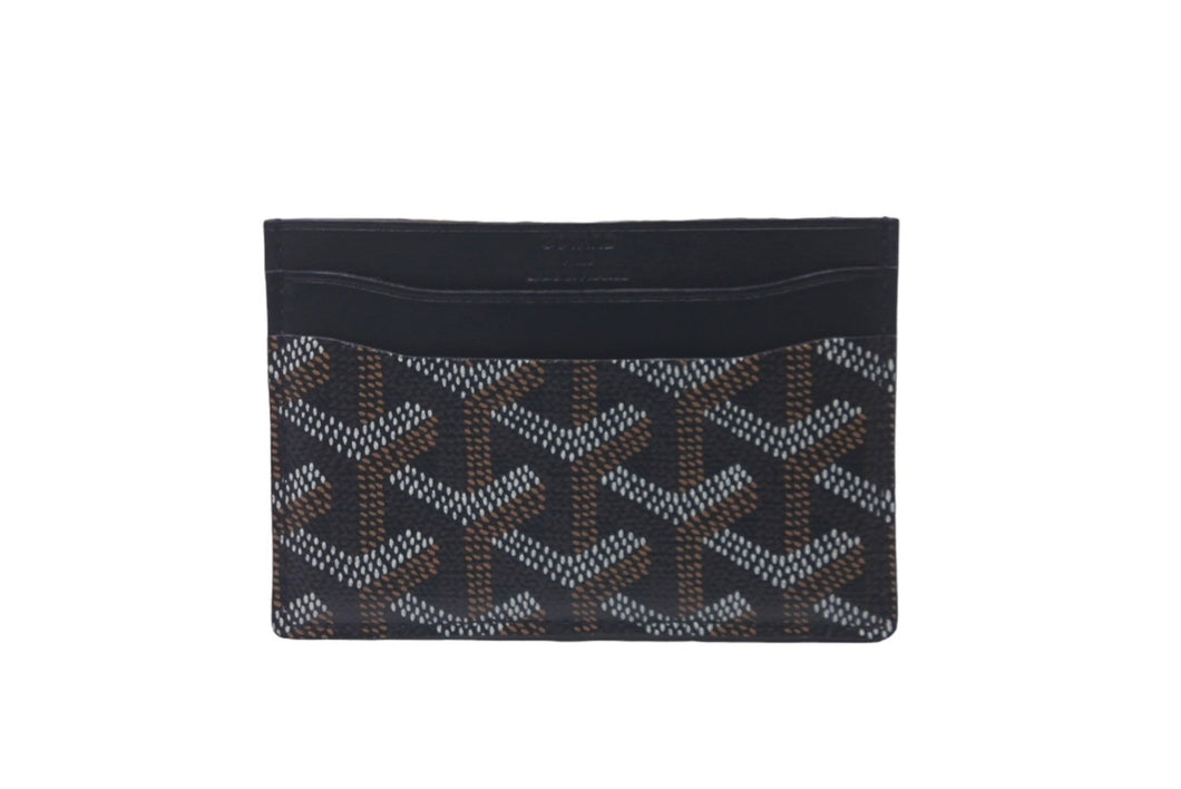 極美品 GOYARD ゴヤール カードケース サン シュルピス ヘリンボーン ブラック ブラウン 中古 61052