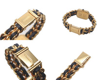 Load image into Gallery viewer, CHANEL シャネル プルミエール 腕時計 GP ゴールド ブラック チェーン クォーツ サイズM 美品 中古 61057