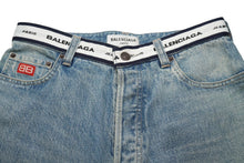 Load image into Gallery viewer, BALENCIAGA バレンシアガ ロゴ ウエストバンド デニムパンツ ジーンズ サイズXS コットン 671890 美品 中古 61069