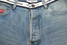 Load image into Gallery viewer, BALENCIAGA バレンシアガ ロゴ ウエストバンド デニムパンツ ジーンズ サイズXS コットン 671890 美品 中古 61069