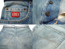 Load image into Gallery viewer, BALENCIAGA バレンシアガ ロゴ ウエストバンド デニムパンツ ジーンズ サイズXS コットン 671890 美品 中古 61069