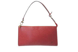 LOUIS VUITTON ルイ ヴィトン アクセサリーポーチ M52948 ポシェット アクセソワール エピ レザー レッド 美品 中古 61079