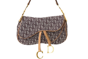 Christian Dior クリスチャンディオール ワンショルダーバッグ トロッター ダブルサドル ブラウン 07RU 0013 美品 中古 61082