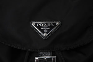 PRADA プラダ リュック デイパック バックパック Wポケット トライアングルロゴ ナイロン ブラック 1BZ677 美品 中古 61088 