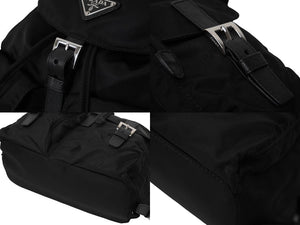 PRADA プラダ リュック デイパック バックパック Wポケット トライアングルロゴ ナイロン ブラック 1BZ677 美品 中古 61088 
