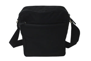PRADA プラダ ショルダーバッグ 2VH029 トライアングルロゴ ナイロン サフィアーノレザー ブラック シルバー金具 良品 中古 61093