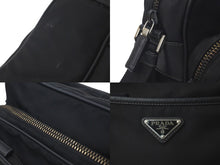 Load image into Gallery viewer, PRADA プラダ ショルダーバッグ 2VH029 トライアングルロゴ ナイロン サフィアーノレザー ブラック シルバー金具 良品 中古 61093