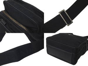 PRADA プラダ ショルダーバッグ 2VH029 トライアングルロゴ ナイロン サフィアーノレザー ブラック シルバー金具 良品 中古 61093