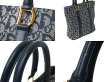 Load image into Gallery viewer, Christian Dior クリスチャンディオール トロッター ハンドバッグ BO B 0071 ネイビー ゴールド金具 美品 中古 61097