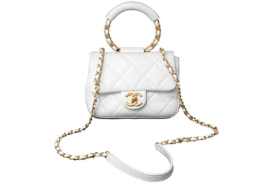 CHANEL シャネル マトラッセ ハンドバッグ シングルフラップ チェーンショルダー 29番台 ホワイト 美品 中古 61100