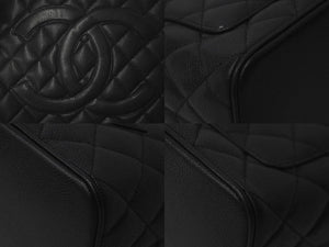 極美品 CHANEL シャネル トートバッグ 復刻トート キャビアスキン A01804 6番台 2002年頃 ココマーク シルバープレート 中古 61104