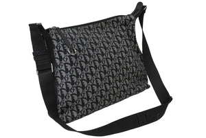 Christian Dior クリスチャンディオール ショルダーバッグ トロッター 02RU 1004 ブラック グレー シルバー金具 美品 中古 61106