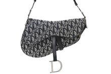 画像をギャラリービューアに読み込む, 極美品 Christian Dior クリスチャンディオール ワンショルダーバッグ サドルバッグ トロッター柄 キャンバス ネイビー RU1012 中古 61109