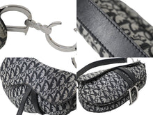 画像をギャラリービューアに読み込む, 極美品 Christian Dior クリスチャンディオール ワンショルダーバッグ サドルバッグ トロッター柄 キャンバス ネイビー RU1012 中古 61109