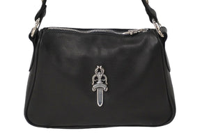 新品同様品 CHROME HEARTS クロムハーツ ショルダーバッグ チキンナゲットスモール ダガー レザー シルバー925 ブラック 中古 61113