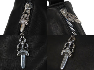 新品同様品 CHROME HEARTS クロムハーツ ショルダーバッグ チキンナゲットスモール ダガー レザー シルバー925 ブラック 中古 61113