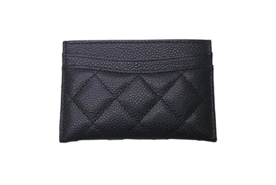 極美品 CHANEL シャネル カードケース 22番台 ココマーク ブラック キャビアスキン ゴールド金具 中古 61125