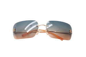 CHANEL シャネル サングラス ココマーク サイズ62□17 120 グリーン オレンジ グラデーション 4017 c.125/78 美品 中古 61135