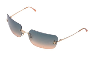 CHANEL シャネル サングラス ココマーク サイズ62□17 120 グリーン オレンジ グラデーション 4017 c.125/78 美品 中古 61135