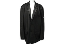 Load image into Gallery viewer, BALENCIAGA バレンシアガ 22AW レザーテーラードジャケット サイズ42 羊革 ブラック 袖ロゴ 721866 美品 中古 61151