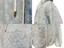 Load image into Gallery viewer, LOUIS VUITTON ルイヴィトン × NBA エヌビーエー コラボ ジップスルーフーディ ブルゾン ジャケット 46 1A8WTS 美品 中古 61161