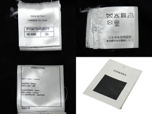 CHANEL シャネル 21SS タンクトップ ノースリーブ サイズ36 ココマーク プリント ブラック コットン P70679V62077 美品 中古 61162
