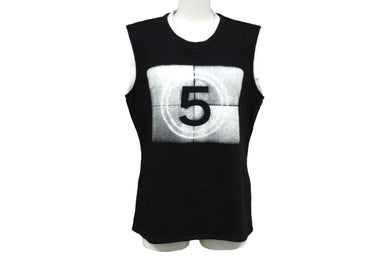 CHANEL シャネル 21SS タンクトップ ノースリーブ サイズ36 ココマーク プリント ブラック コットン P70679V62077 美品 中古 61162