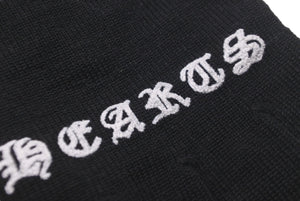 新品同様品 CHROME HEARTS クロムハーツ CHプラスロゴチェックメイトワークグローブ ブラック ホワイト サイズS 中古 61173