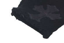 Load image into Gallery viewer, CHROME HEARTS クロムハーツ ミッティング フィンガーレスグローブ クロスパッチ 指切り手袋 ブラック カシミヤ レザー 美品 中古 61174