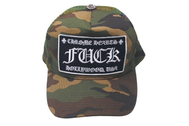 Chrome Hearts クロムハーツ スナップバックキャップ 帽子 トラッカー キャンバス カモフラージュ シルバー金具 良品 中古 61176