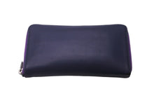 Load image into Gallery viewer, CHROME HEARTS クロムハーツ RECFZIP 3セメタリークロスパッチ ラウンドジップ 長財布 ノベルティレザー パープル 美品 中古 61178