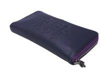 Load image into Gallery viewer, CHROME HEARTS クロムハーツ RECFZIP 3セメタリークロスパッチ ラウンドジップ 長財布 ノベルティレザー パープル 美品 中古 61178