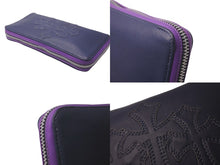 Load image into Gallery viewer, CHROME HEARTS クロムハーツ RECFZIP 3セメタリークロスパッチ ラウンドジップ 長財布 ノベルティレザー パープル 美品 中古 61178