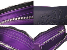 Load image into Gallery viewer, CHROME HEARTS クロムハーツ RECFZIP 3セメタリークロスパッチ ラウンドジップ 長財布 ノベルティレザー パープル 美品 中古 61178