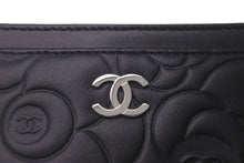 Load image into Gallery viewer, 新品同様 CHANEL シャネル カメリア カードケース ココマーク 16番台 ブラック ラムスキン 中古 61194