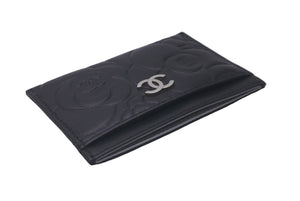 新品同様 CHANEL シャネル カメリア カードケース ココマーク 16番台 ブラック ラムスキン 中古 61194