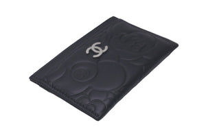 新品同様 CHANEL シャネル カメリア カードケース ココマーク 16番台 ブラック ラムスキン 中古 61194