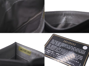 新品同様 CHANEL シャネル カメリア カードケース ココマーク 16番台 ブラック ラムスキン 中古 61194