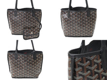 Load image into Gallery viewer, GOYARD ゴヤール アンジュ ミニ ハンドバッグ リバーシブル ミニトートバッグ ブラック PVCコーティングキャンバス 美品 中古 61195